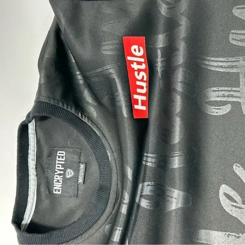 Encrypted Hustle Shirt Black Short Sleeve Medium